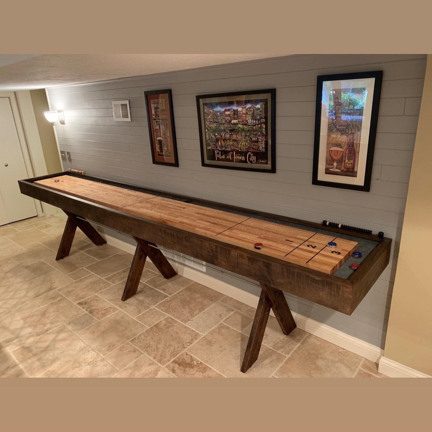Truenorth Shuffleboard Tables, 9' to 17' Lengths. Removable Hardtop