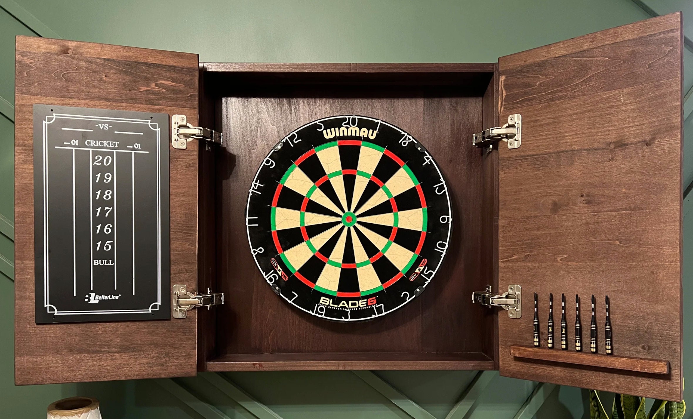 The Pub Custom Dartboard Cabinet Set - Etsy