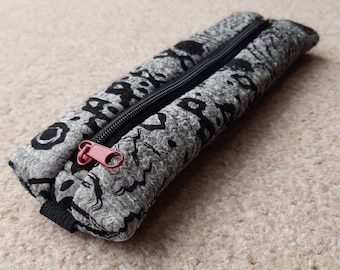 Sketchbook zipped pencil case - nuno felted silk and merino