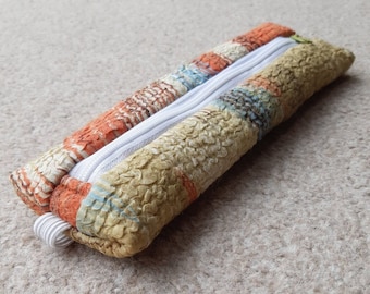 Sketchbook zipped pencil case - nuno felted silk and merino