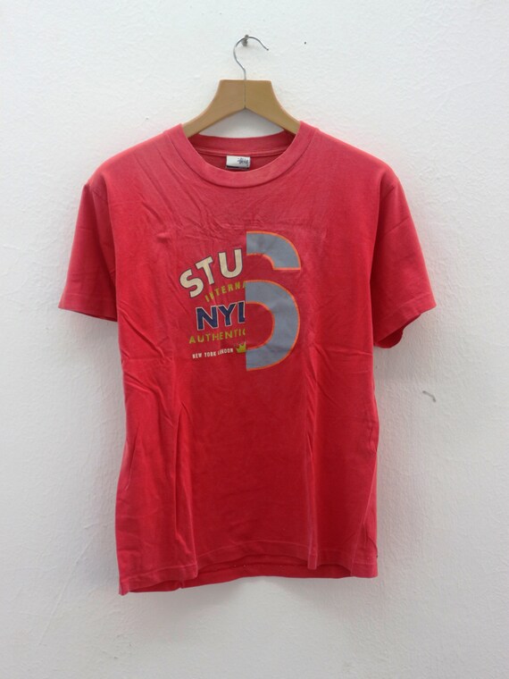 Vintage Stussy Big Logo Street Wear Skate Fashion T Shirt Top Etsy
