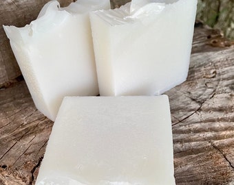 Unscented Vegan Bath Soap and or Shampoo, Homemade Coconut Milk Shampoo and Bath Bar Soap, Natural Coconut Soap, Handcrafted Cleansing Bar