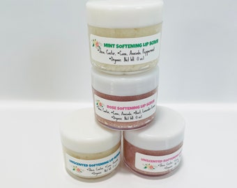 Exfoliante labial natural, exfoliante labial vegano, exfoliante, exfoliante de azúcar, cuidado labial, exfoliante labial de menta, exfoliante labial de lavanda y limón, abrillantador labial