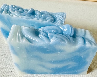 Organic Bergamot, Orange  Soap, Blue Kaolin Clay Vegan Soap, Shampoo Bar, Homemade Coconut Soap, Natural Coconut Soap