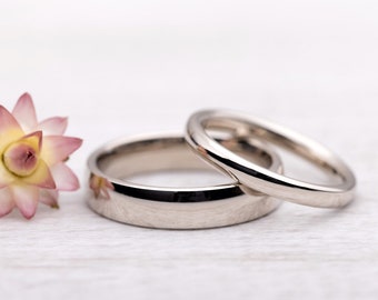 Wedding rings 'Whitegold Specular' 585 wedding rings, partner rings, engagement rings, gold rings, boho, minimal, polished, white gold, gold, yellow gold