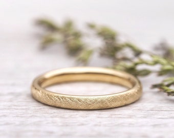 Goldring 'Gold Weave', Trauringe, Partnerringe, Verlobungsring, Goldringe, Boho, Vintage, Minimal, mattiert, Freundschaftsringe, Gelbgold