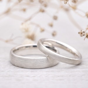 Wedding rings 'Silver Mellow' Wedding rings, engagement ring, silver rings, matted, boho, partner rings, silver, friendship rings, jewelry design