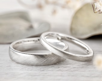 Wedding rings 'Ascending', wedding rings, partner rings, engagement ring, silver rings, boho, vintage, minimal, matt, friendship rings