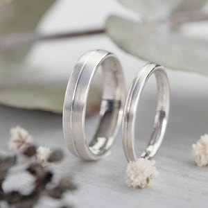 Wedding rings 'Linear', wedding rings, engagement ring, silver rings, partner rings