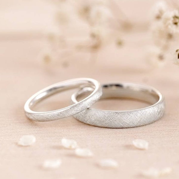 Wedding rings "Weave", wedding rings, engagement ring, silver rings, friendship rings, partner rings, frosted, special, jewelry design
