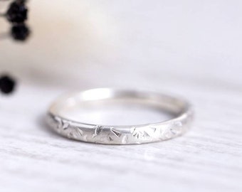 Silver Ring 'Confetti', Boho, Vintage, Minimal, Rustic, Stacking Ring, Attachment Ring, Stacking Ring, Engagement Ring, Friendship Ring
