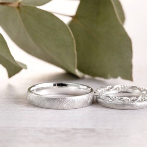 Wedding rings Weave, wedding rings, engagement ring, silver rings, friendship rings, partner rings, frosted, special, jewelry design image 3