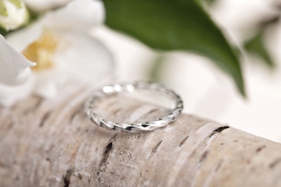 Ring 'Swirl', Silberring, Kordelring, Promisering, Verlobungsring, Stapelring, Freundschaftsring, Partnerring