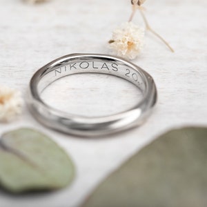 Engraving additional option for wedding rings, engraving inside the ring, block letters image 2