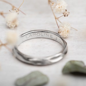 Engraving additional option for wedding rings, engraving inside the ring, block letters image 3