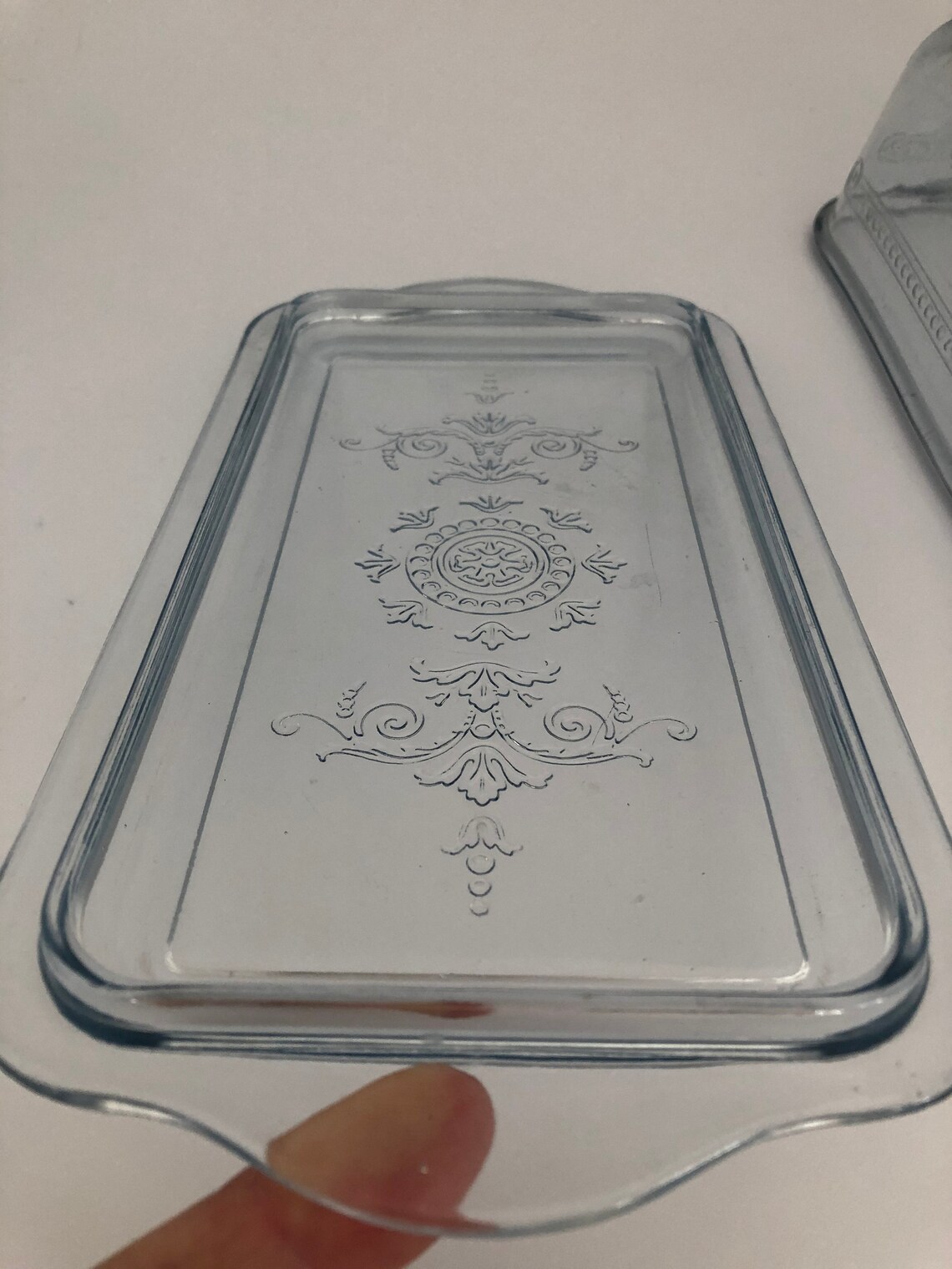 Fire King Philbe Pattern Blue Sapphire Oven Loaf Pan with Lid Etsy