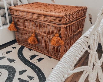 white wicker toy chest