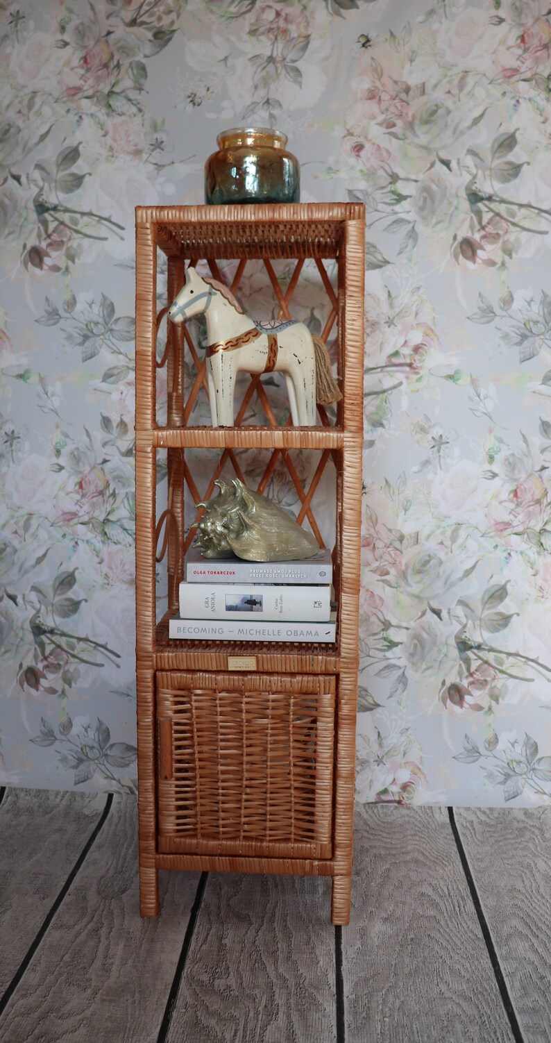 Wicker Shelf Rattan Shelf Wicker Bookcase Rattan Bookcase Etsy UK