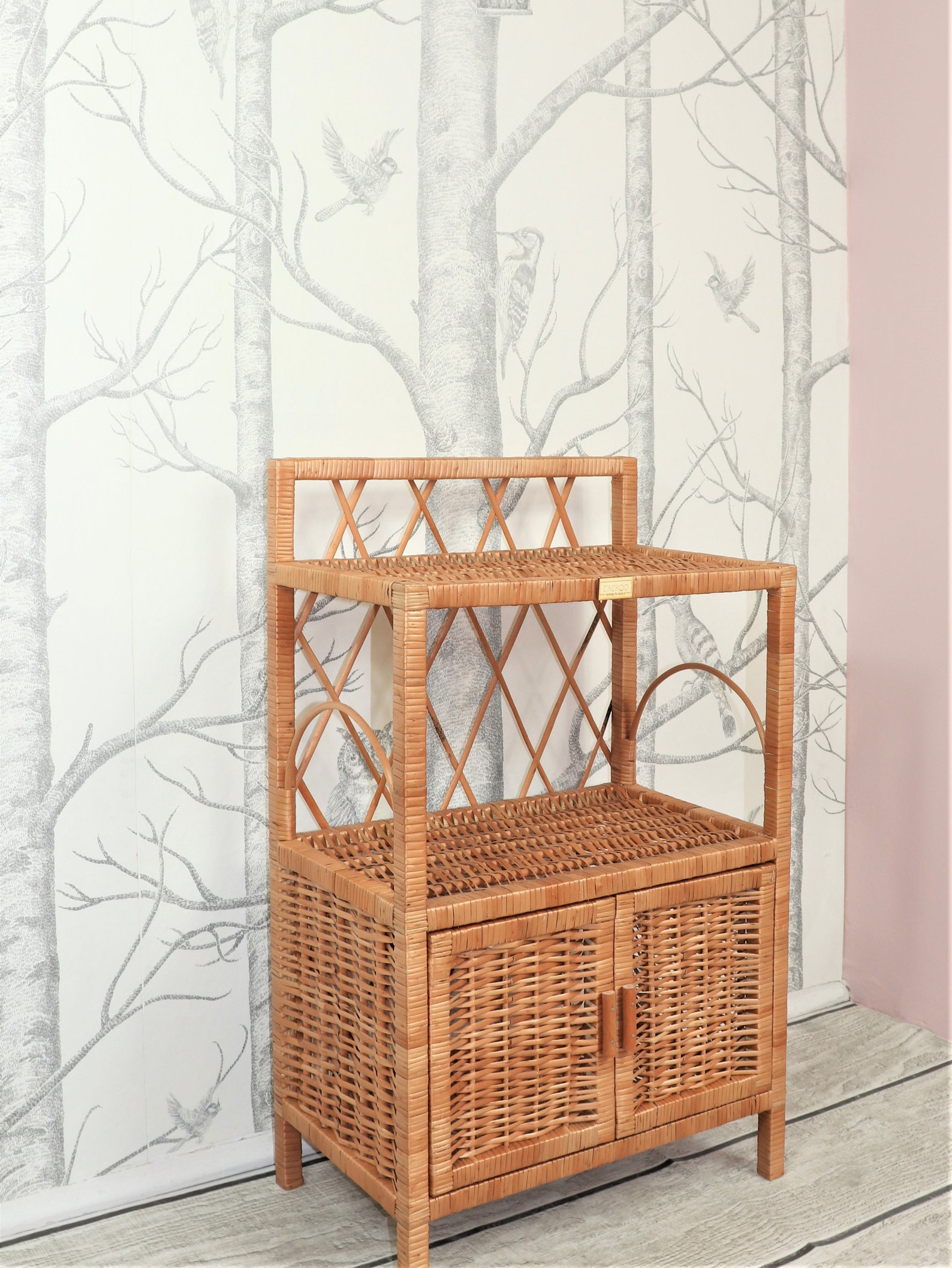 Wicker bookcase white wicker shelf rattan shelf rattan Etsy