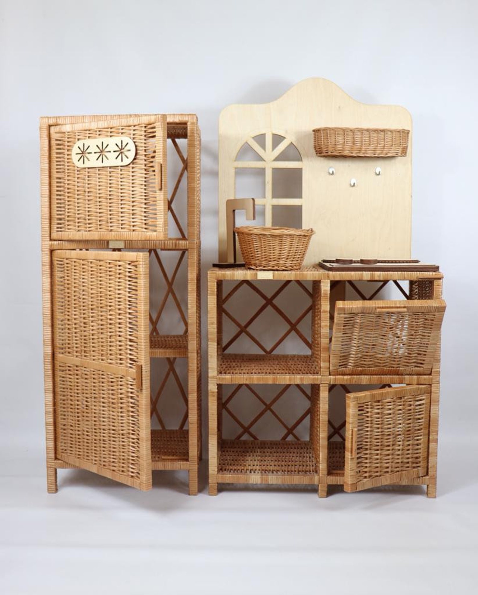 wicker kitchen set