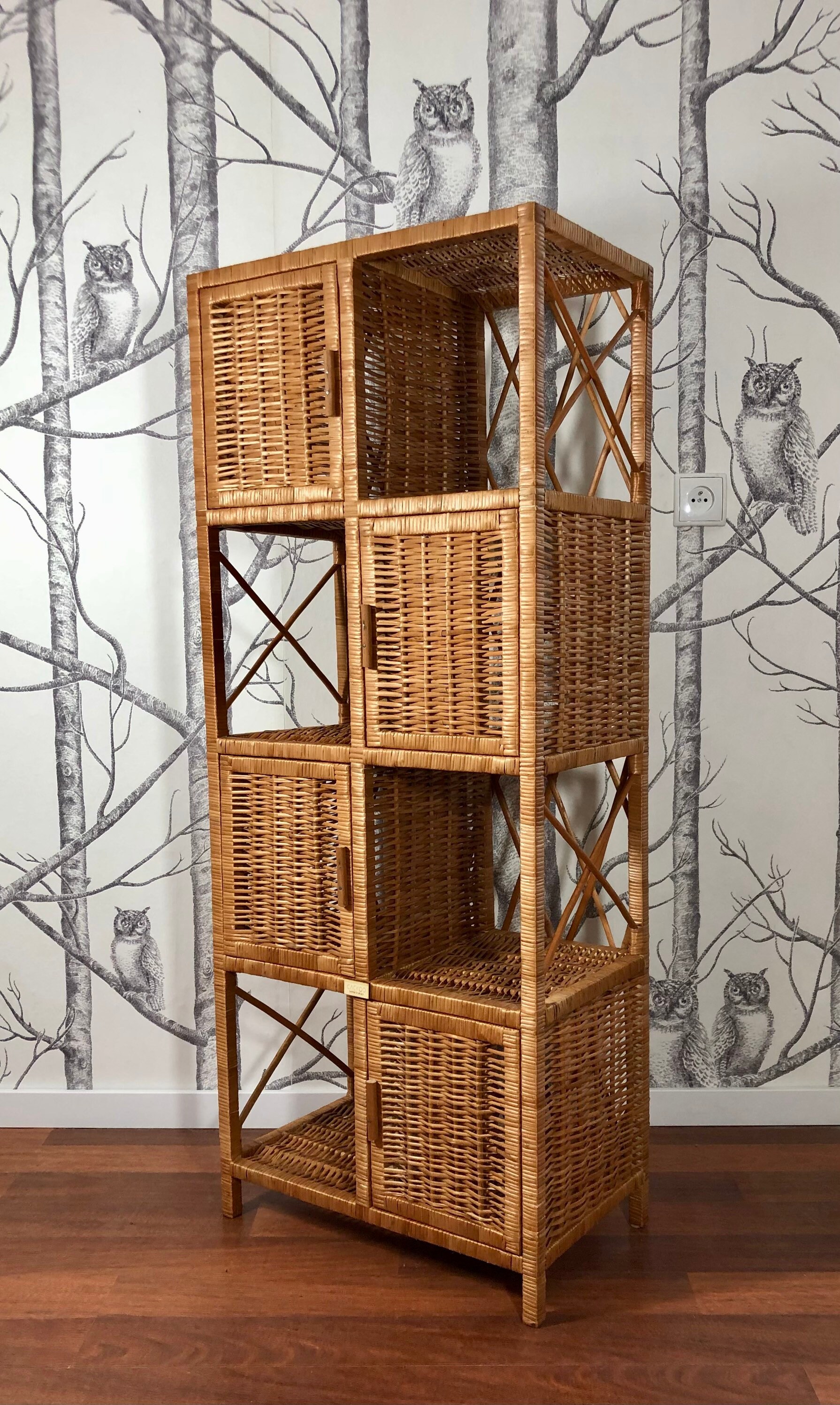 Wicker Bookcase Original Design Etsy