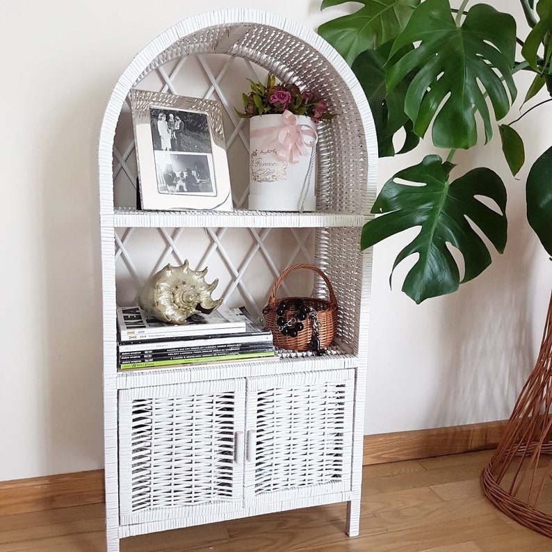 Wicker shelf boho style handmade in Poland Etsy