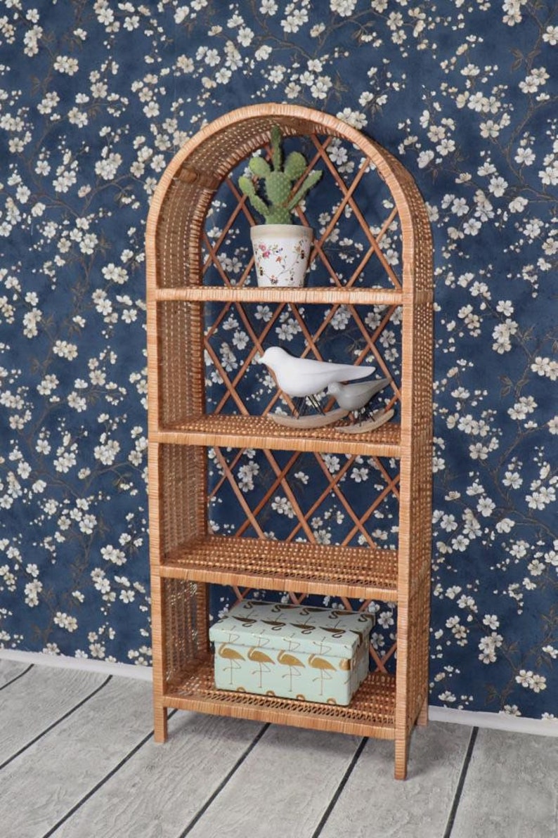 Bookcase Natural Wicker Handmade in Poland Etsy Canada