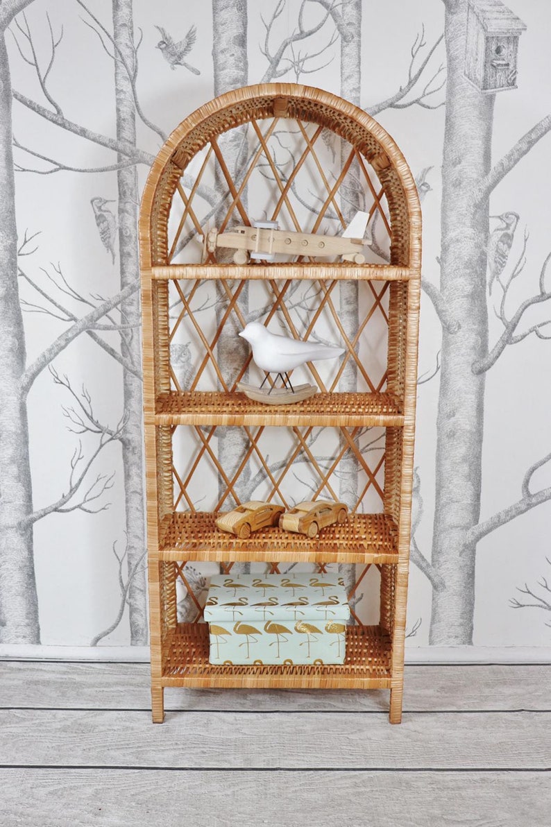 Bookcase Natural Wicker Handmade in Poland Etsy Canada