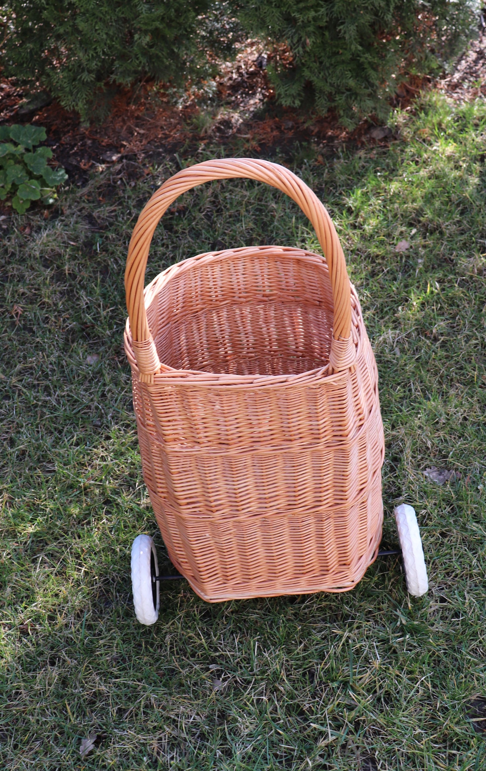 Wicker Shopping Trolley Wicker Shopping Cart Willow Shoping Etsy