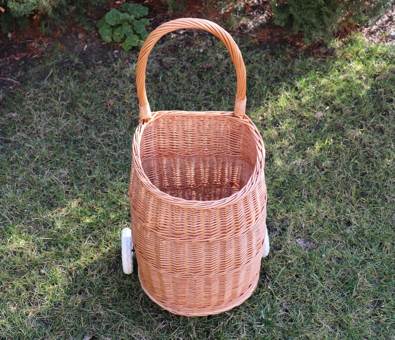 Wicker shopping trolley wicker shopping cart willow shoping Etsy