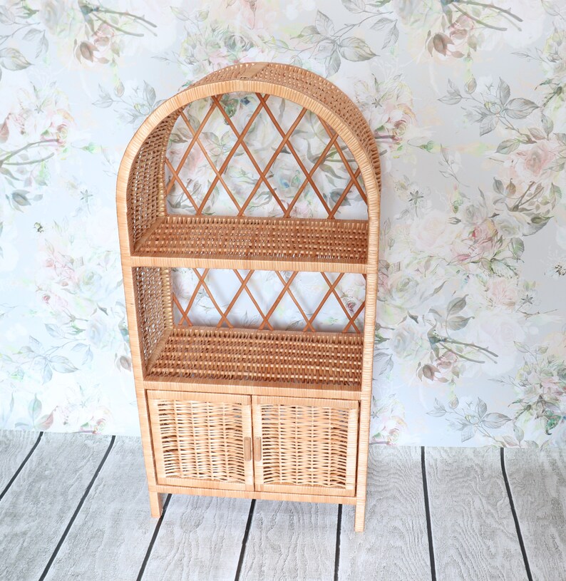 Wicker shelf boho style handmade in Poland Etsy