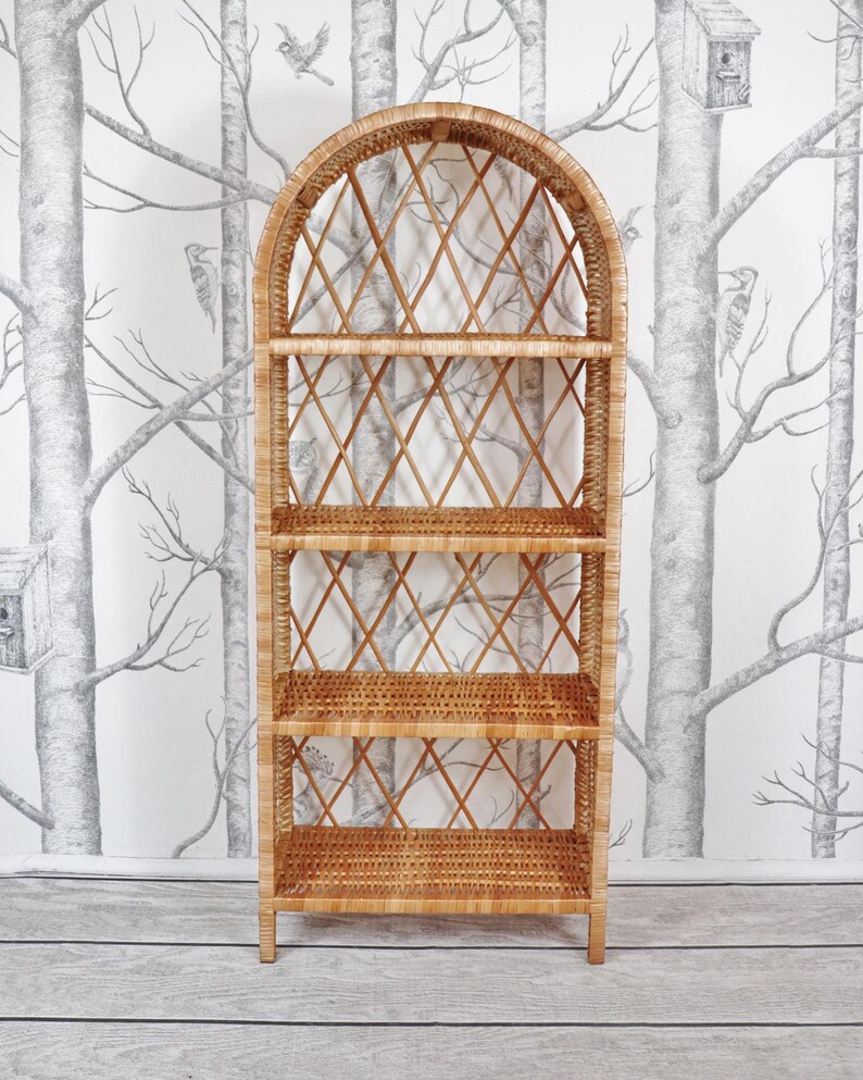 Bookcase Natural Wicker Handmade in Poland Etsy Canada