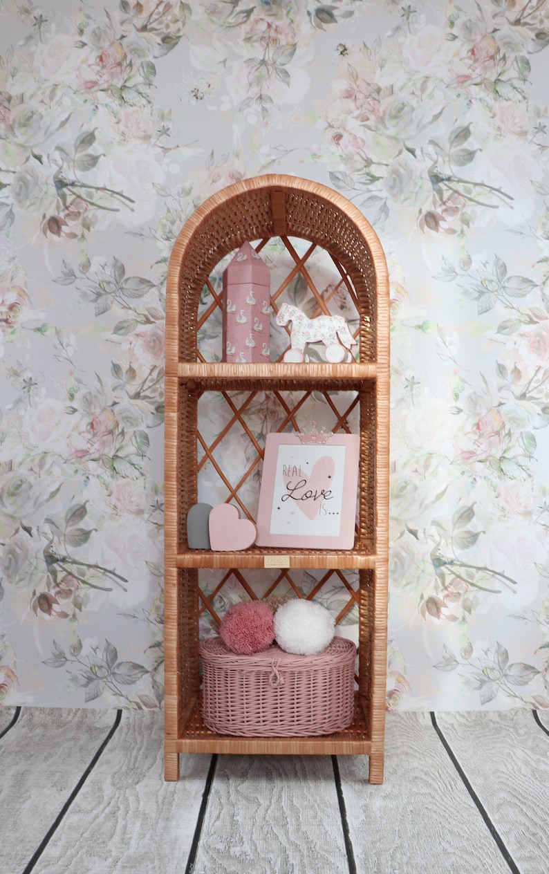 Wicker shelf vintage boho style Etsy