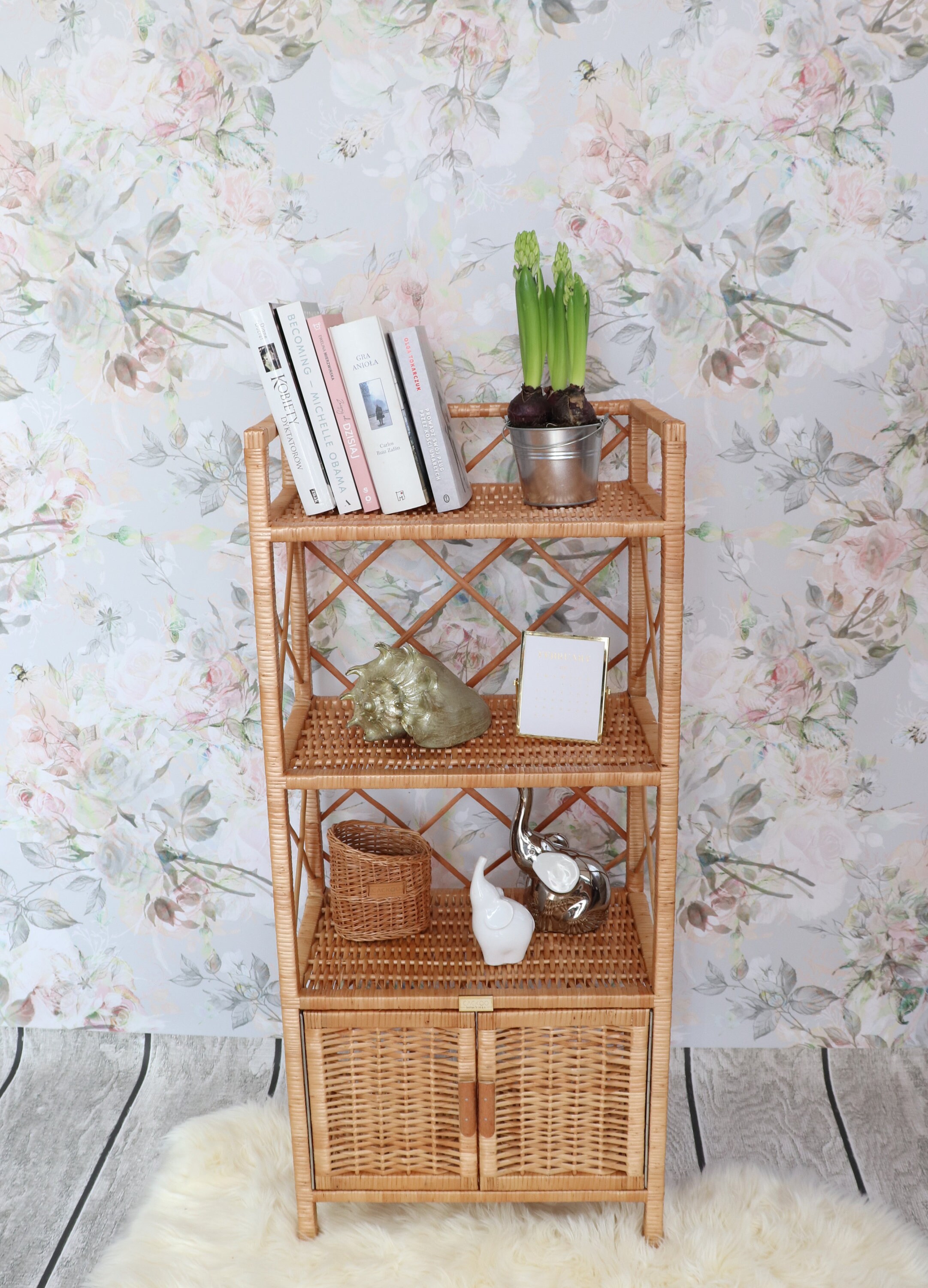 Wicker Bookcase Wicker Shelf Rattan Bookcase Rattan Shelf Etsy