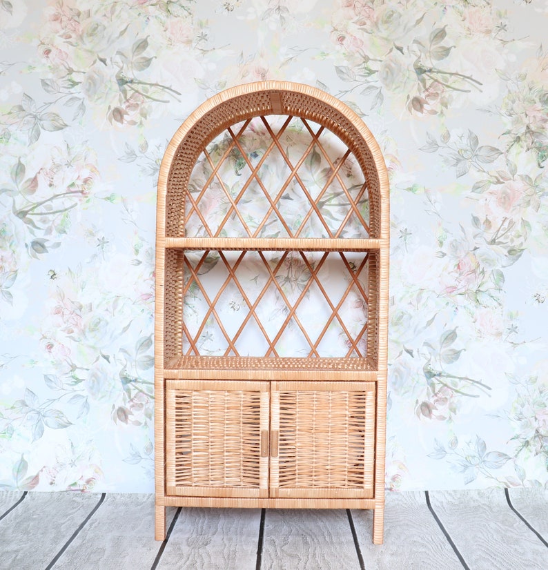 Wicker shelf boho style handmade in Poland Etsy