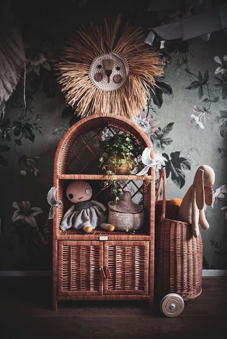 Wicker shelf boho style handmade in Poland Etsy