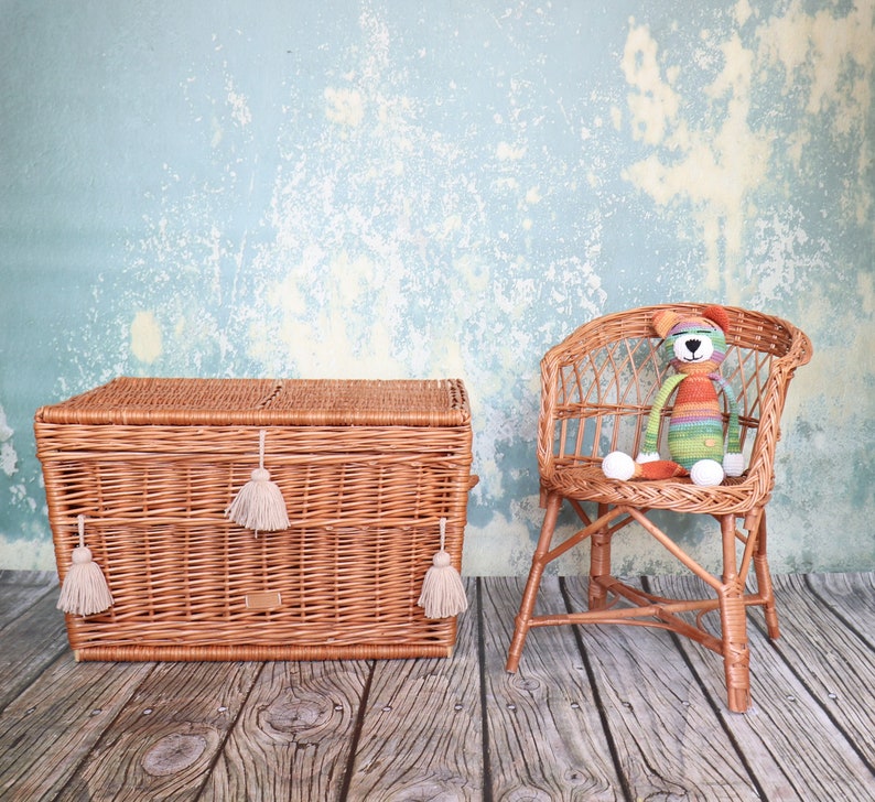 Wicker Toy Chest Christmas Gift Etsy