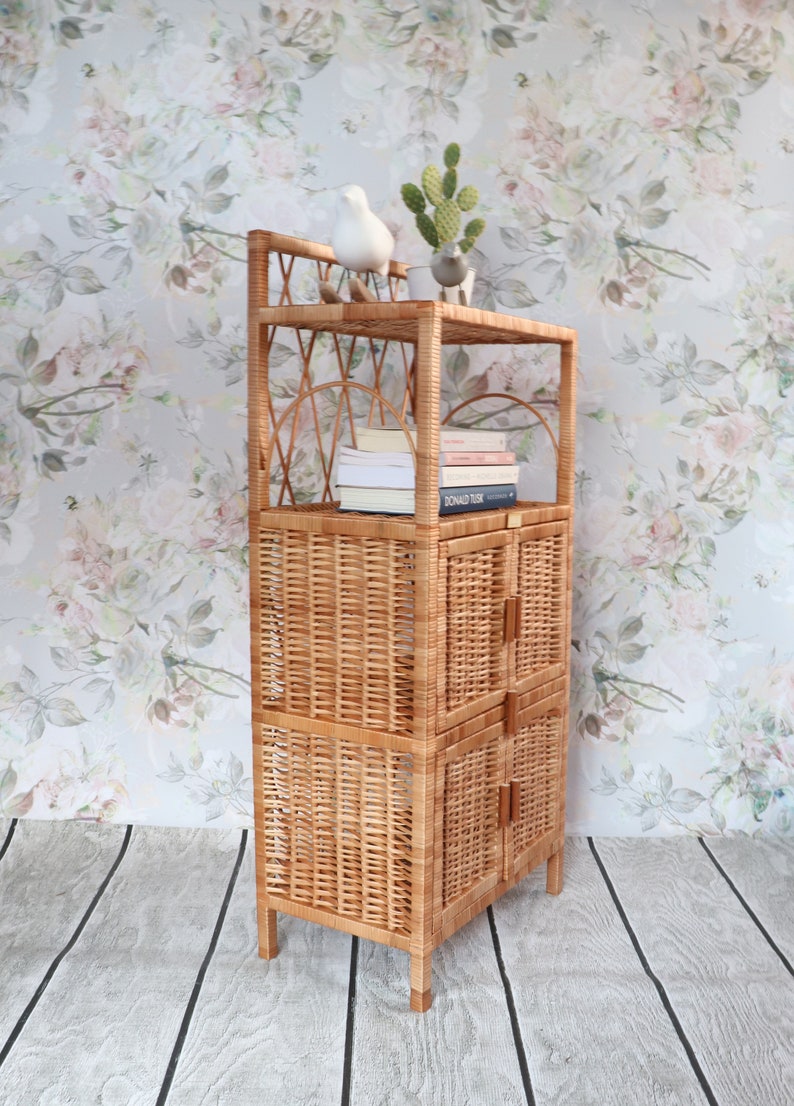 Wicker Bookcase Rattan Bookcase Rattan Wicker Etsy