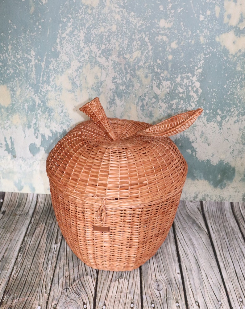 Apple toy storage wicker toy storage handmade in Poland | Etsy