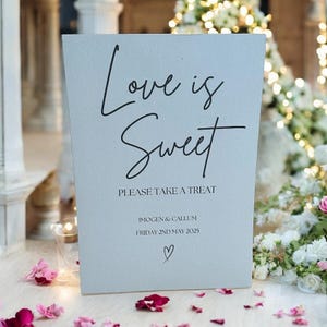 Minimalist Wedding Sweet Sign, Wedding Sign, Personalised Wedding Sign, Love is Sweet Sign