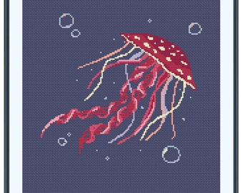 Mushroom Jellyfish - Fly Agarica simple stitch pdf pattern