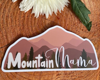 Bumper Sticker- Mountain Mama Die Cut Heavy Duty Professionally Printed Vinyl Bumper Sticker