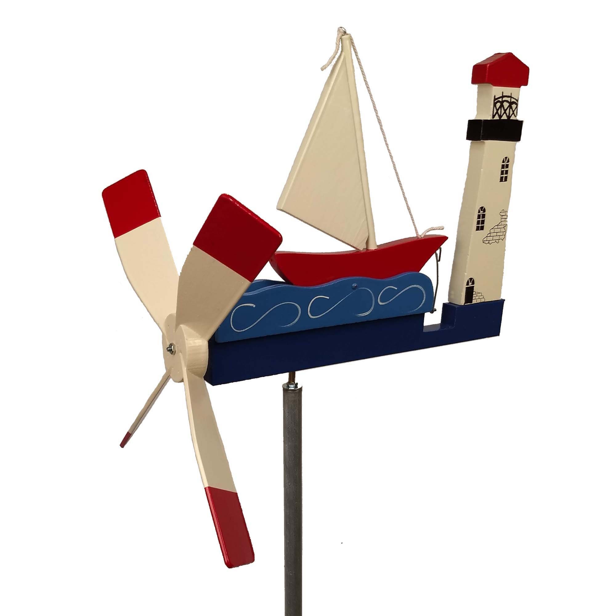 Sailboat & Lighthouse Whirligig Handmade Wood Wind Spinner Etsy Singapore