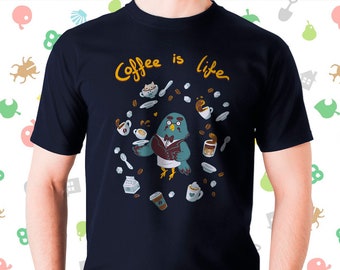 Coffee is life. -Brewster. T-Shirt  Unisex T-Shirt / Ladies Slim Fit T-Shirt / Ringspun Premium T-Shirt