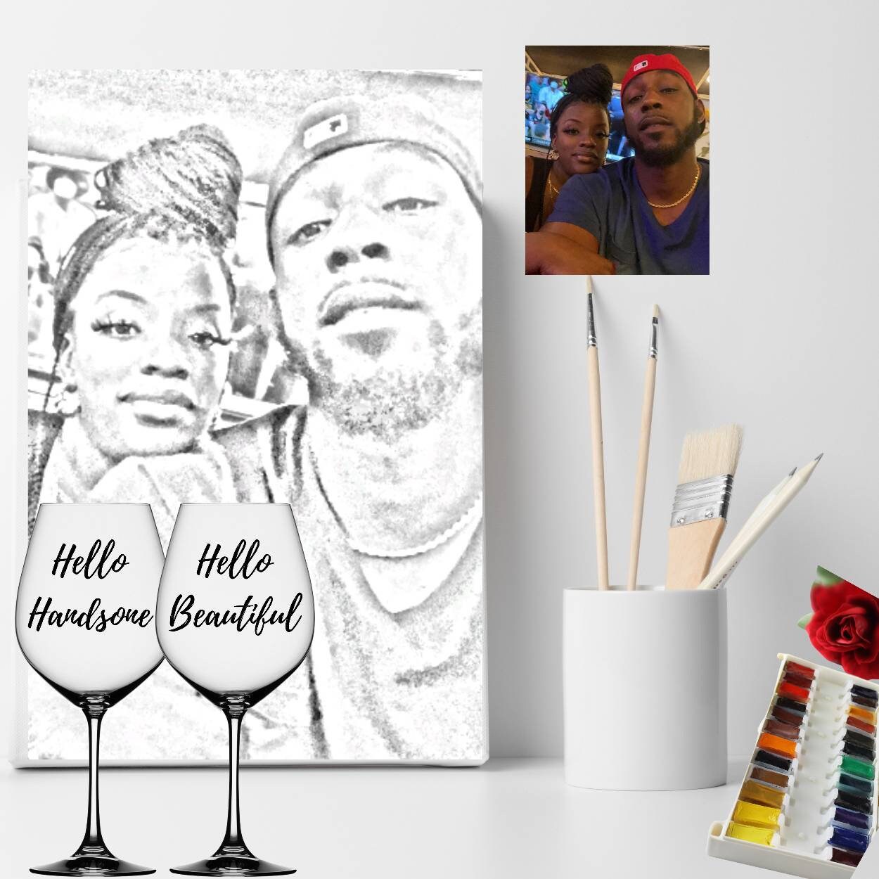 Custom Sip and Paint Box Sip and Paint Canvas Custom Canvas Etsy
