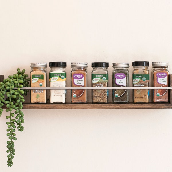 Wood Spice Rack, Spice Shelf, Kitchen Shelves, Bathroom Shelf, Spice Shelf, Spice Wall Display, Floating Shelves, Spice Storage