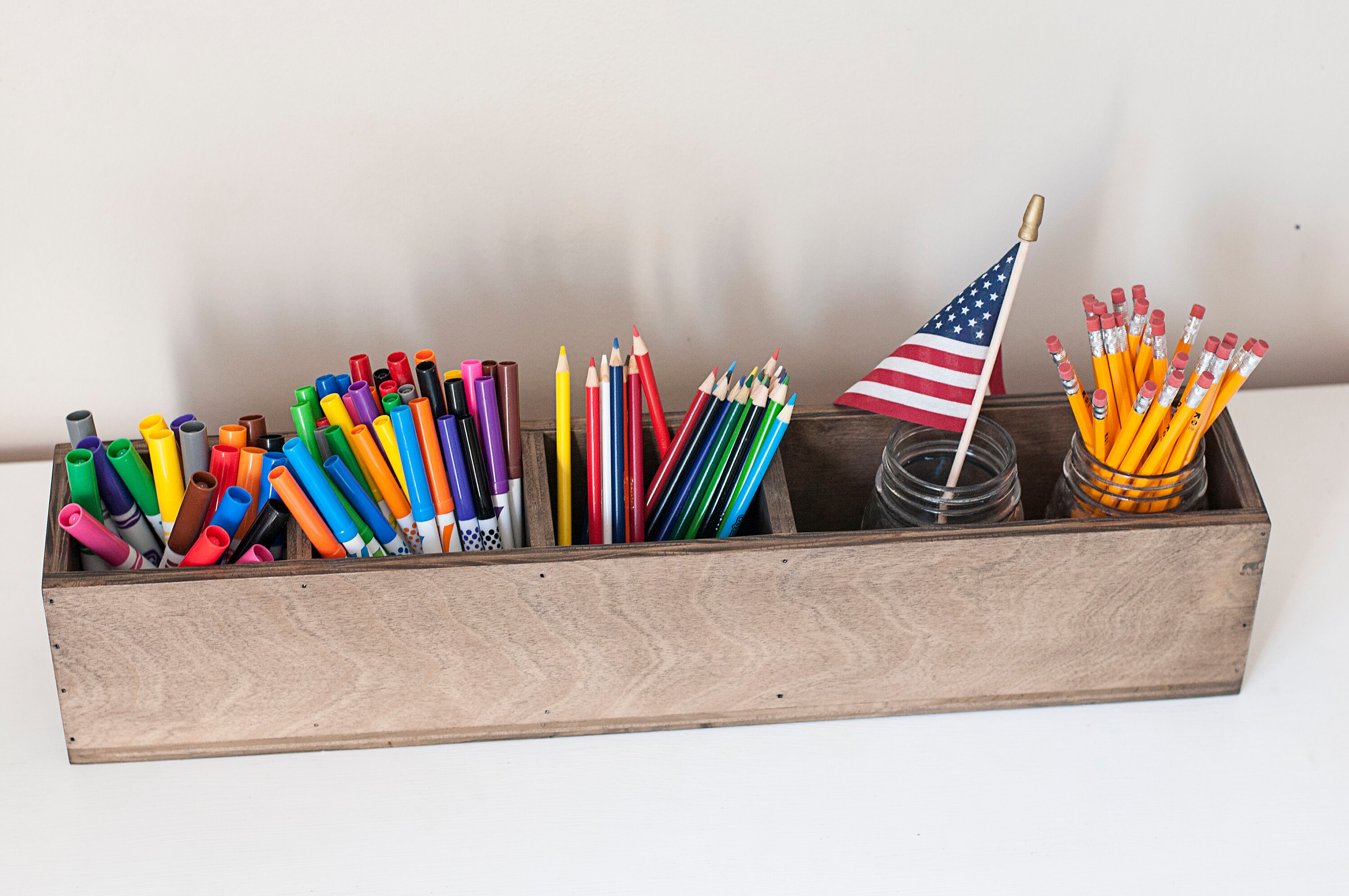 Wooden Crayon Holder Box Classroom Art Station Organization Etsy Schweiz