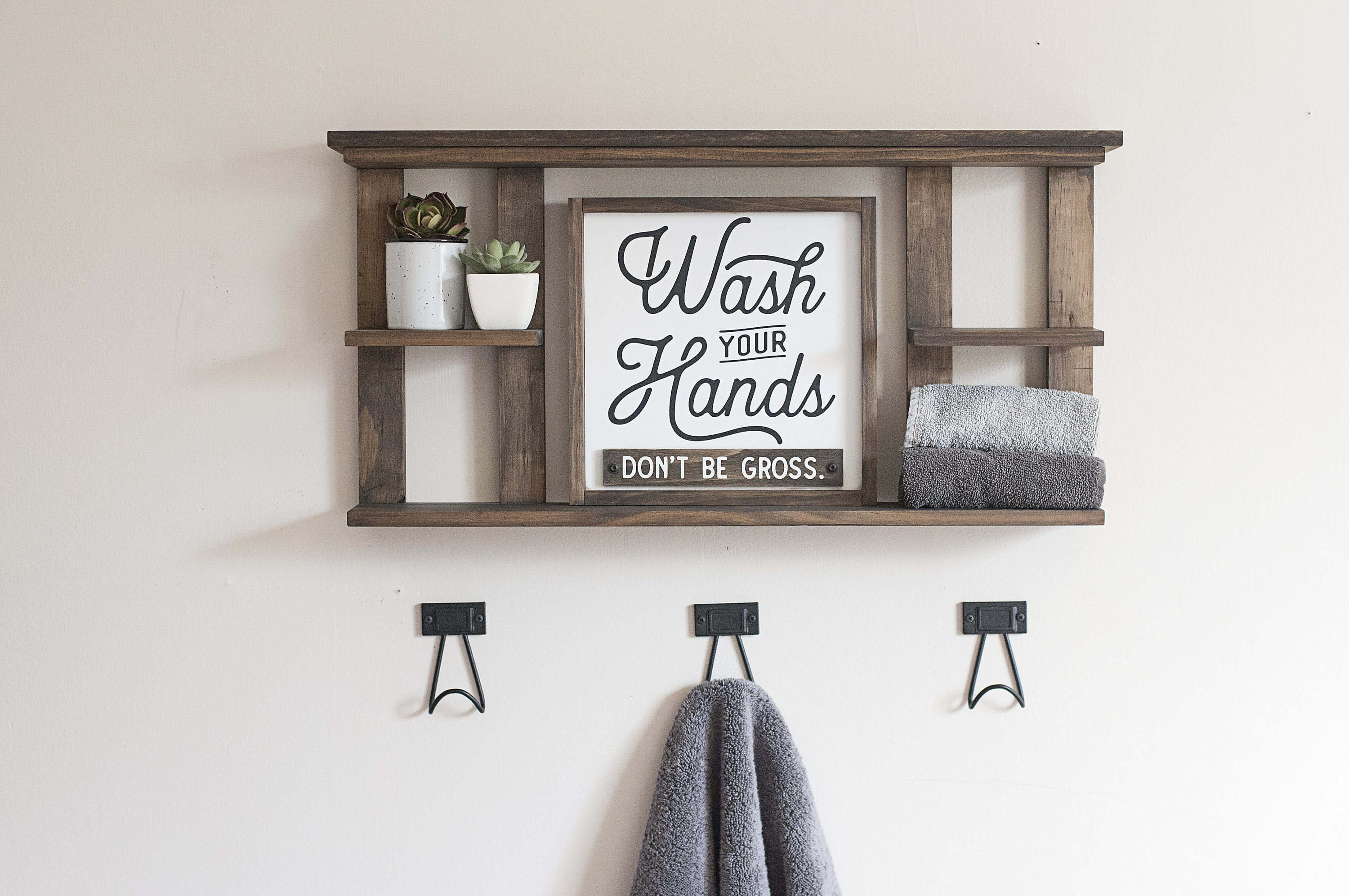 Farmhouse Bathroom Shelf Bathroom Wall Organizer Modern Etsy