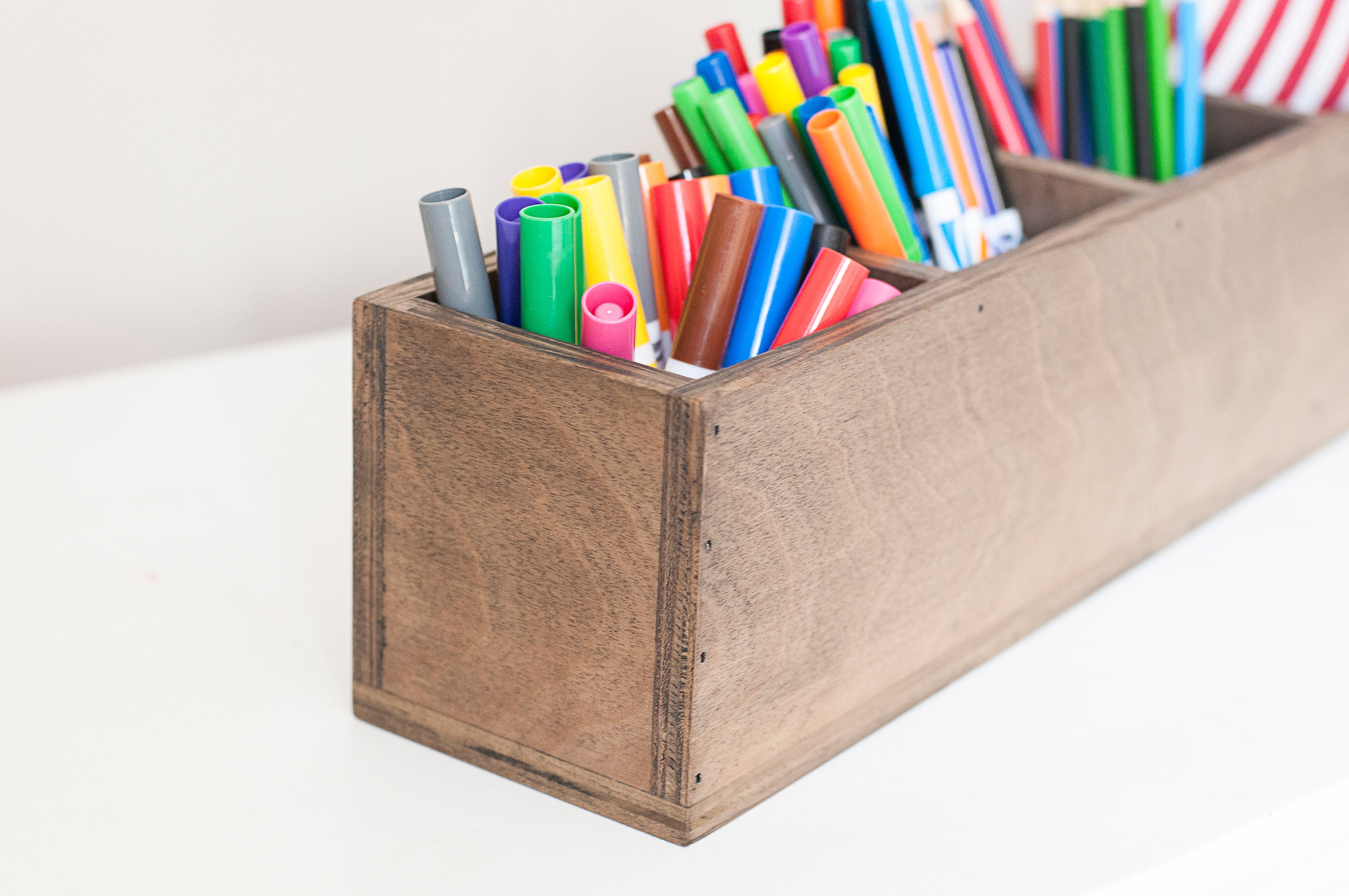 Wooden Crayon Holder Box, Classroom Art Station Organization, Homeschool Art  Supply Caddy 