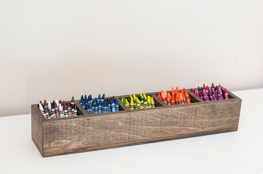 Wooden Crayon Holder Box, Classroom Art Station Organization